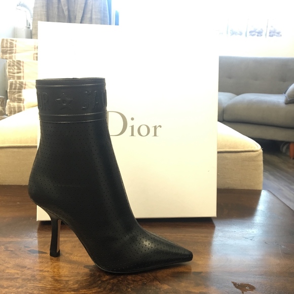 Dior Black Leather Dior Action Heel Ankle Boots - Picture 3 of 7